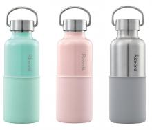  Handle & Silicone Base Stainless Steel Vacuum Sports Bottle